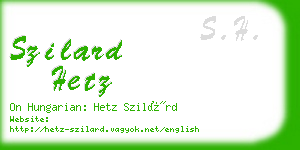 szilard hetz business card